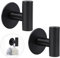 SUNNOW 2 Pack Black Stainless Steel Heavy Duty Towel Hooks, Self-Adhesive, Matte Finish, 5kg Capacity, Modern Style, Suitable for Bathroom/Kitchen/Bedroom