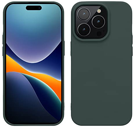 kwmobile Custodia Compatibile con Apple iPhone 14 Pro Cover - Back Case per Caricatore Wireless - Antiurto e Flessibile in Silicone TPU - verde militare