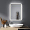 HY-RWML Badspiegel 40x60cm Beleuchtung 3 Lichtfarbe LED Spiegel Wandspiegel Badezimmerspiegel mit Beschlagfrei Touch Schalter Rechteckiger Kaltweiß 6500K IP67 energiesparend A++ Badezimmer Wohnzimmer