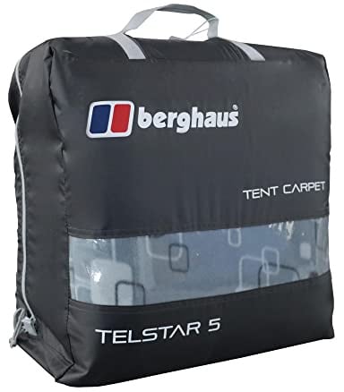 Berghaus Grey Triple Layered Insulating Luxuriously Soft Rectangular Tent Carpet, Both Indoor & Outdoor Use, Machine Washable, Living Room Rug, Tent Carpet, One Size