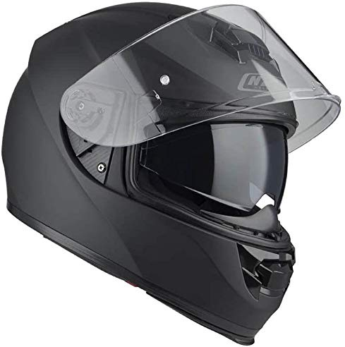 Casco de Moto NZI Eurus 2 Negro Mate - Casco Integral con Visor Solar | Unisex Hombre y Mujer Homologado ECE