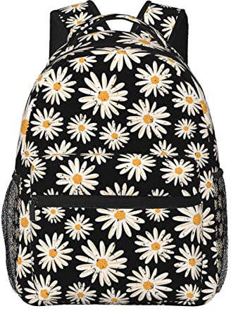 QQIAEJIA Vintage Daisy Flowers Backpacks, Laptop Backpacks for Travel Work Gifts, Lightweight Bookbags for Men and Women