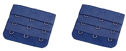 Ailan 2 Ensemble de Extension Strap Soutien-Gorge Extenders Boucle 3 Crochet Respirant Élastique Multicolore Boutons Gadgets 3 Rangées sous-Vêtements Bleu Profond, Bleu Profond 2pièces