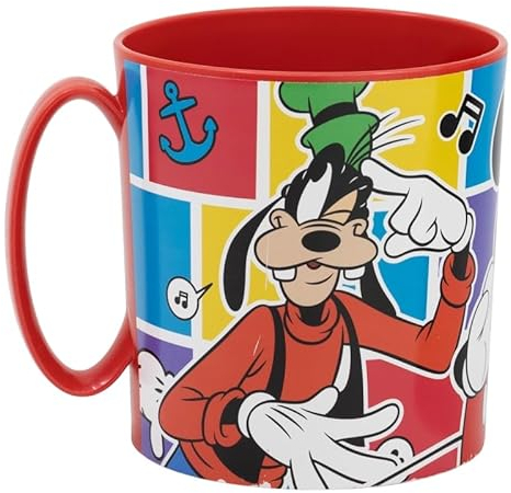 Golddunes Kids 2023 Character Licence Mug 350ML Drinking Re-Usable Plastic Cup Microwave Safe (Mickey Mouse Together)