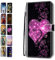Hülle für iPhone 7 8 SE 2020 6S 6 Muster Pattern 3D Print Design Leder Tasche Flip Case Mädchen Jungs Cover Handyhülle - Rosa Herzen