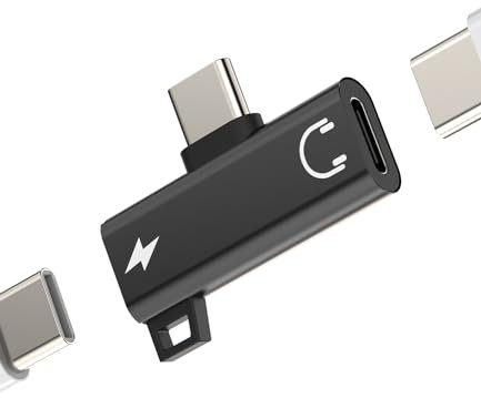 USB C Splitter for iPhone 15 DAC Dual Type C Jack Charger Headphone Adapter Compatible for Samsung Galaxy S21 S23 Z Flip for Apple Pro Max Plus iPad Air Mini Audio Charging Cord Dongle Aux CD-uk
