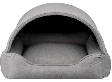 Bjird Hundebett & Hundehütte in einem - Hundehaus mit Dach für kleine und mittelgroße Hunde - Hundehöhle - Hundebox - Hundesofa - Bezug abnehmbar & waschbar - stabiles Hundekorb - 60x 47 cm