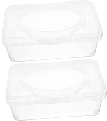 DRESSOOS 2st Box Für tücher Boxen Für Babytücher Feuchttücherspender Halter Für Babywindeltücher Reiseetui Für Feuchttücher Box Feuchttücher Spender Feuchttücher Aufbewahrungsbox mit Deckel
