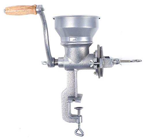 Manuelle Kaffeemühle Coffee Grinder Lebensmittelmühle aus Gusseisen | Handkurbel Mühle mit großem Mund | Getreidemühle für Bohnen, Kaffee, Nüsse | Tischmontage | 4 kg Gewicht