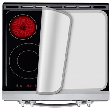 KitchenRaku Protection Plaque Induction,Protection Plaque de Cuisson Magnétique, Protege Plaque Induction Silicone Anti-rayures Pour Cuisinière à Induction (Gris, 61x53cm)