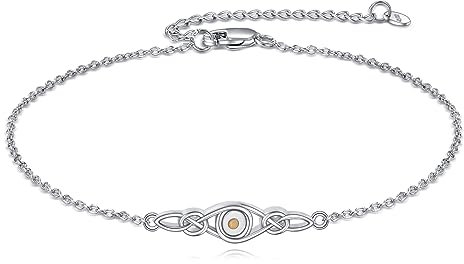 Vadmans Senfkorn Armbänder Sterling Silber Senfkörner Fußkettchen Fußkette Senfsamen Glauben Schmuck Keltischen Knoten Geschenke für Damen Mädchen Herren