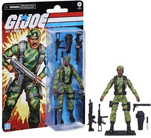 G.I. Joe Classified Series Retro Cardback SGT. Stalker, Sammelfigur 15,2 cm, Actionfigur mit 8 Zubehörteilen