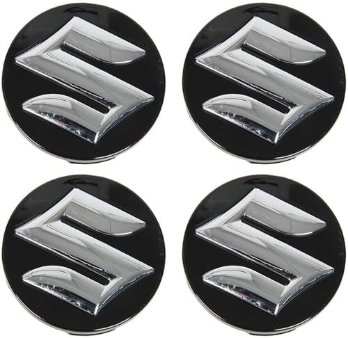 ZUOBYMBC 4 Pièces Cache-Moyeu pour Suzuki Swift SX4 S-Cross Ignis Vitara Solio 54mm,Cache Moyeux,Cache de Roue Centrale,Auto Cache Moyeux Capuchons De Centre,Jante Centre D'emblème