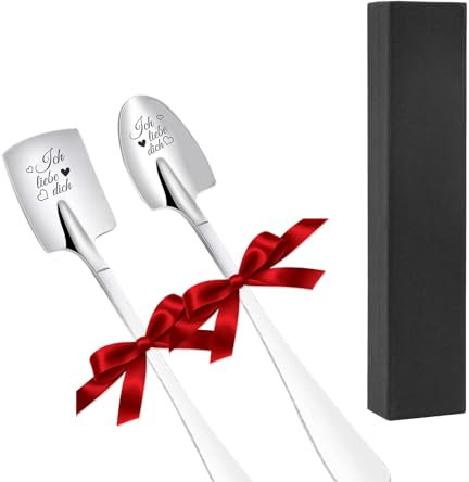 Yootiko Ich Liebe Dich Löffel, 2 Stück Weihnachten Geschenke für Frauen Ich Liebe Dich Weihnachten Geschenk für Sie Kaffeelöffel mit Gravur Liebeslöffel Weihnachtsgeschenke für Ihn Männer Freundin