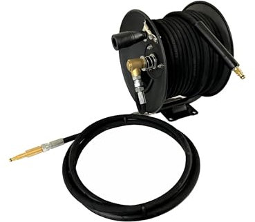 Pressurewasherpartsuk 30m Black High Pressure Hose Reel for Karcher K-Series + 3m Extension Hose