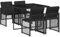 vidaXL Garten Essgruppe 5-TLG., Gartenmöbel Set mit Kissen, Gartengarnitur Tisch 4 Stühle, Sitzgruppe für Garten Terrasse, Schwarz Poly Rattan