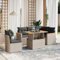 Amorsee Balkon Lounge Verstellbare Tischplatte Loungemöbel Balkon Sofa Rattan Gartensofa Gartenlounge Klein Ecklounge Lounge Möbel Outdoor Gartenmöbel Ecksofa Balkonmöbel Balkonsofa