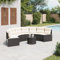 IKAYAA Polyrattan Lounge Set Rund, Gartenmöbel Wetterfest, Gartenlounge, Outdoor Lounge, Loungemöbel, Balkon Möbel, Sitzgruppe für Garten Schwarz