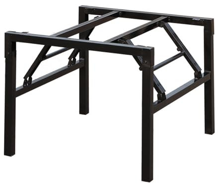 Pieds de meubles carrés en fer pliables pour table de salle à manger et table basse, pieds de table en métal robuste pour bureau, établi, table de salle de réunion, noir (75 cm x 75 cm x 72 cm)