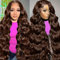 22 Inch Chocolate Brown Lace Front Wig Human Hair 180% Density 13x4 Body Wave Wigs HD Lace Front Wigs Human Hair Pre Plucked with Baby Hair Brown Wig Human Hair Colored Frontal Wigs Human Hair