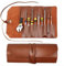 Oniissy 1 x tragbare Leder-Werkzeug-Rolltasche, multifunktionaler Hardware-Schneider, Schraubenschlüssel, Aufbewahrungstasche, Rolltasche, multifunktional, Hardware-Schneider,