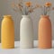 Keramikvasen-Set, 3 kleine dekorative Vasen für Blumen und Pampasgras, modern, Boho-Bauernhaus-Stil (Orangen Mischung)