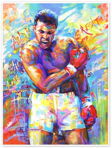 Muhammad Ali Poster von Leon Devenice 13 x 18 cm Bunt Wandbilder Wanddeko