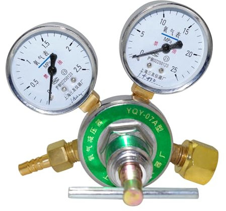 Azxcvbnm Messing Druckminderer Druckminderer mit Messgerät Messing Sauerstoff Reduzierventile Messing Sauerstoffventile Messingstruktur