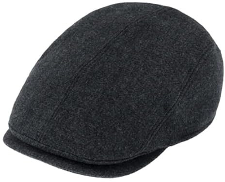 fiebig Flatcap Shetlandwolle Melange mit Ohrenklappen Anthracite