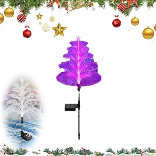 Changtai Weihnachtsbeleuchtung Außen Solar, 7 Farben LED Weihnachtsdeko Solarleuchten Feuerwerk Weihnachtsbaum Leuchte IP65 Wasserdicht Solar Gartenleuchte Solarlampen für Außen Garten Rasen Balkon