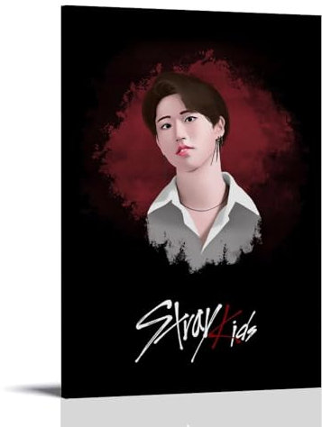 Stray Kids Han Jisung Poster Dekorative Malerei Leinwand Wandkunst Wohnzimmer Poster Schlafzimmer Malerei,Wandkunst Bilddruck Moderne Familienzimmer Dekor 20x30inch(50x75cm)