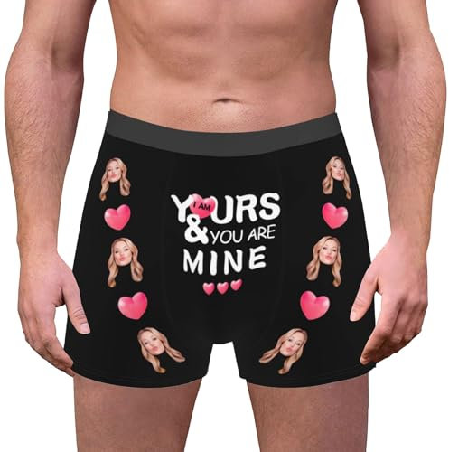 Personalisierte Boxershorts für Herren, individuelle Unterwäsche mit Foto, individuelle Boxershorts, Geschenke für Valentinstag, Freund, Ehemann, Ihn, Bronze #1, M