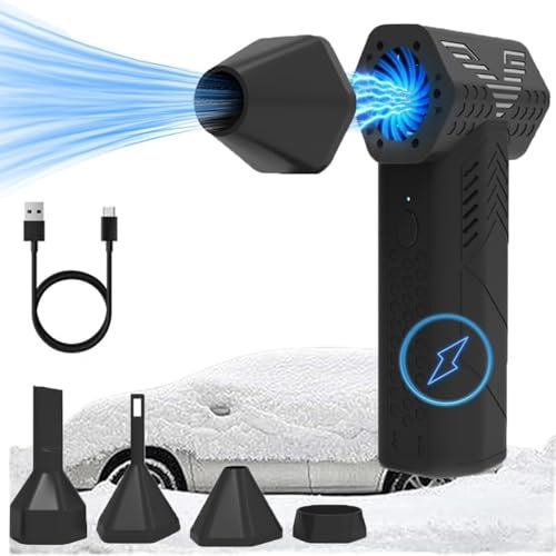Super ventilateur turbo sans fil, 130 000 tr/min, puissant outil de dépoussiérage, 3 vitesses réglables, ventilateur à air pour voiture, clavier, PC, Ho (noir)