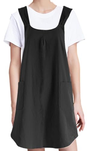 Chaies Schürzen zum Kochen,Gekreuzte Schürze, Gartenschürze für Frauen, Arbeitsschürzen mit Taschen, multifunktionale Backschürzen zum Malen, Gärtnern, Reinigen