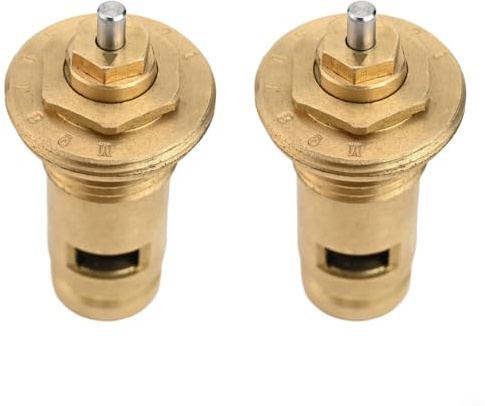 Puupaa Replacement Brass Tap Radiator Valve Insert Gland Cartridge M30 x 1.5 for 1/2 Inch Hot and Cold Taps, G 1/2 Thermostatic Upper Part(2PCS)