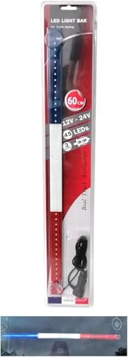 Barre Lumineuse LED 60cm 12V 24V Drapeau Français Haute Luminosité Décoration Pare-Brise Camion - Éclairage Puissant et Visible Jour et Nuit