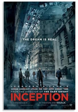 LRXDECOR Inception Klassisches Action-Filmposter für Schlafzimmer, Zuhause, 60 x 90 cm, Stil 1