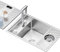 Fregadero De Cocina Oculto Cepillado Con Lavavasos Fregadero De Acero Inoxidable Con Tapa Para Barra De Café Té Con Leche Y Grifo Plegable(60x40cm)