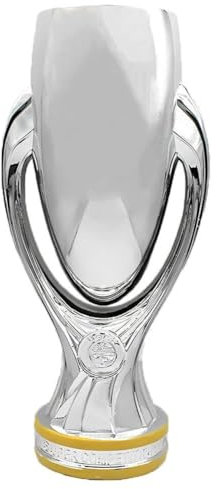 Housunzi Réplique du Trophée des Super Coupes d'europe Trophées du Championnat de Football Coupes de Fécompense en Résine Fans Cadeaux Souvenirs Maison Bureau Décorations Ornements,16cm