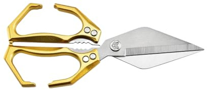 yuwqqoajv Hühnerknochenschere mit rutschfestem Griff, professionelle Küchenschere für Meeresfrüchte und Geflügel. Hergestellt, golden
