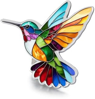 Amaxer Emaille-Kolibri-Brosche für Damen, Vogel Revers Schal Pins Rucksack Abzeichen Hut Tasche Dekoration Zubehör