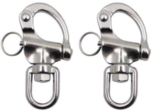 Gettimore 2 Stück 316 Edelstahl Schnellspanner Schnappschäkel 70 mm für Marine Boot, Segeln, Rucksäcke und Outdoor-Ausrüstung