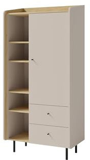 Marmex Meble Alessio 05B Bücherregal Standregal mit Schubladen und Fächern, Geschlossen und Offen