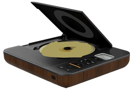 Lettore DVD, Lettore CD desktop retrò - Audio stereo HiFi con altoparlante Bluetooth USB/TF MP3 for la casa