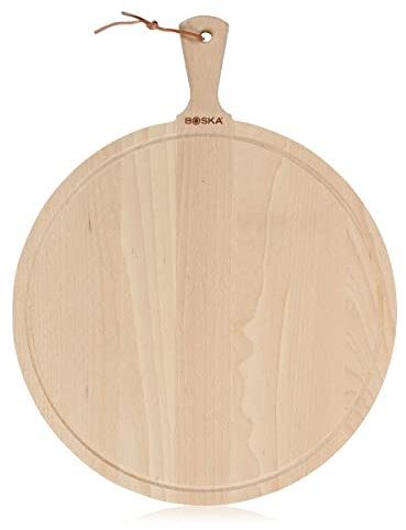 Boska Servierbrett Rund Amigo XL/für Pizza, Käse oder Tapas / 42 cm/Holz/Braun