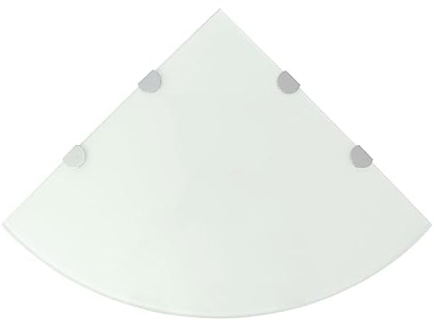 vidaXL Eckregal mit Halterungen Glasboden Glasplatte Glasscheibe Weiß 45 x 45 cm