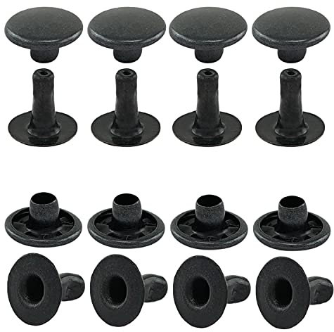 GETMORE Parts Hohlnieten Einzelkopf, Einzelkopfnieten, einseitig verschlossen, zweiteilig, Messing, rostfrei - ab 100 Stück, schwarz, 9 mm
