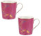 Sara Miller Chelsea Collection Mugs, Set of 2, Pink, Fine China, 340ml