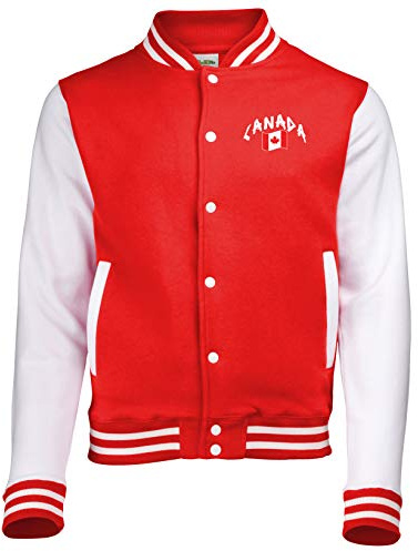 Supportershop Unisex Veste Rouge Et Blanche Canada Rote und weiße Canada-Jacke
