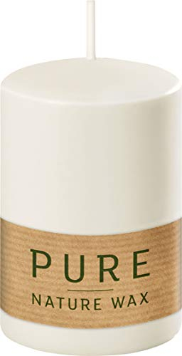 safe candle Pure Kerze selbstverlöschend, 4 Stück, umweltfreundlich (60% weniger CO₂, plastikfreie Verpackung), Höhe 9 cm/Ø 6 cm, 25 Std. (Natural)